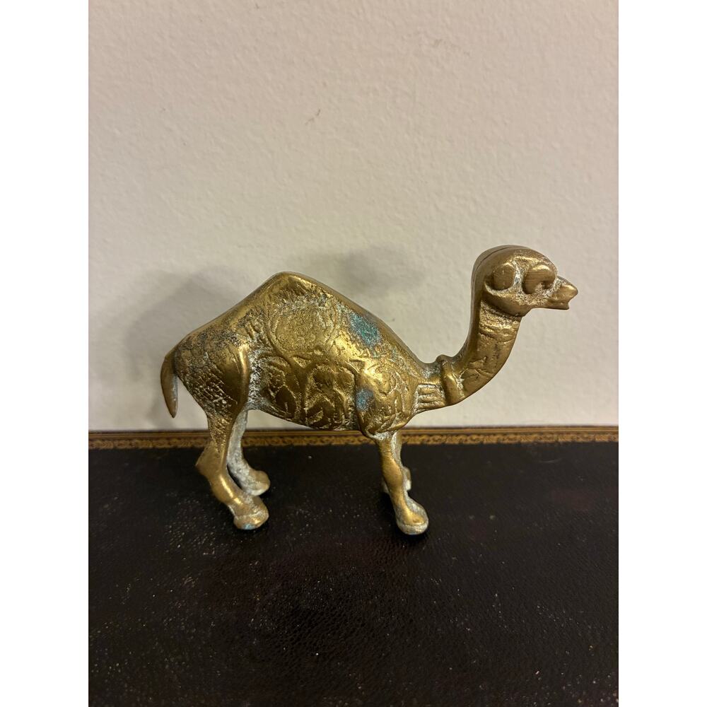Vintage Solid Brass Camel Figurine Desert Decor